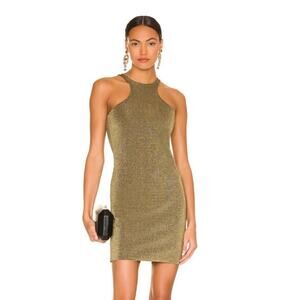 AllSaints Gold Glitter Norma Dress 10 Preowned Excellent Condition